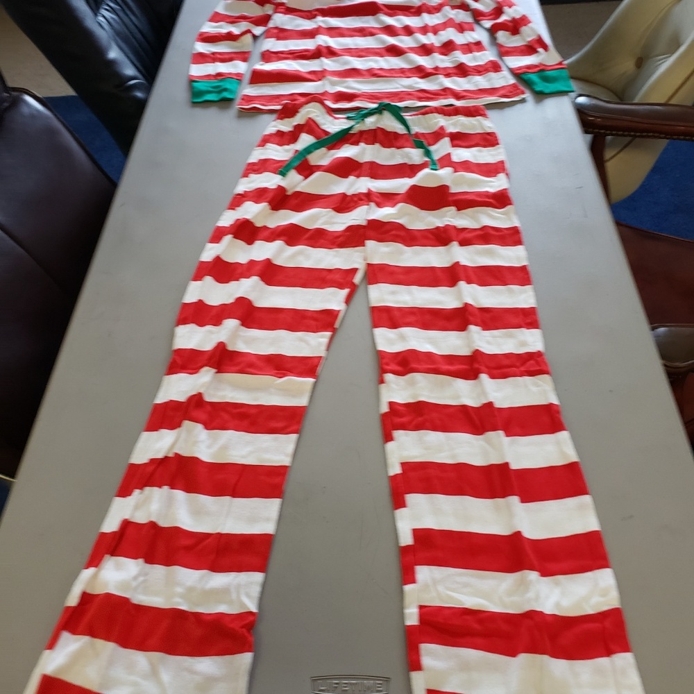 womens rugby striped 2pc pajama set